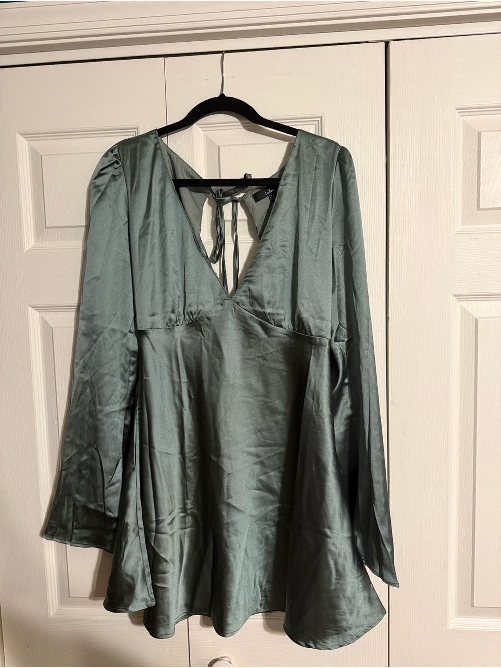 satin sage green dress